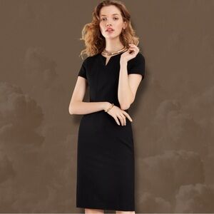 NWT Brooks Brothers ‘100% Wool Sheath Dress’ in Black Made in Italy Size 16